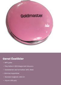 Resim GoldMaster Kokosh Aynalı Pembe Mp3 Player 