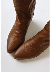 Resim Florida Taba Nakış Detaylı Sivri Burunlu Western Çizme 001 