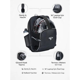 Resim Skold Kask Bölmeli Motosiklet Sırt Çantası 
