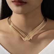 Resim 1 adet Boho Şık Çok Katmanlı Metalik Alaşımlı Gerdanlık Kadınlar için, Parti ve Tatil için Moda Açıklama Yaka, Çok Yönlü Dört Mevsim Aksesuar 