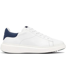 Resim Derimod Erkek Beyaz Bağcıklı Kalın Tabanlı Deri Sneaker 25WFD685318 