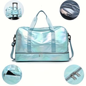 Resim Moda Büyük Duffel Çantası, Seyahat Lazer Tasarımı Depolama Taşıma Çantası, Carnaval ve Müzik Festivali için Basit Gece Çantası 