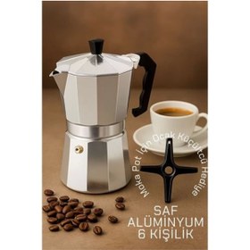 Resim Genel Markalar BX Klasik Italyan Moka Pot - 6061 Saf Alüminyum Profesyonel Moka Pot - 6 kişilik 