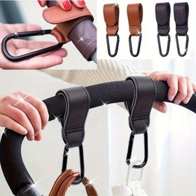 Resim 2 Adet PU Deri Bebek Arabası Kancaları, Taşınabilir Paspas ve Alışveriş Çantaları için Tutma Aparatı, Noel, Cadılar Bayramı ve Şükran Günü İçin İdeal Hediye 