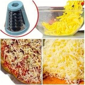 Resim Karokstore Toshi Çok Fonksiyonlu Rende, 5 Değiştirilebilir Bıçak, Elektrikli Mutfak Doğrayıcı, Mavi-Beyaz 