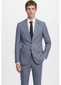 Resim Altınyıldız Collectıon Erkek Mavı Yünlü Slim Fit Dar Kesim Kırlangıç Yaka Kapak Cepli Takım Elbise Mavi 