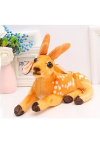 Resim Sevimli Ren Geyiği Peluş 30 Cm - Uyku Ve Oyun Arkadaşı Peluş Oyuncak SARI 