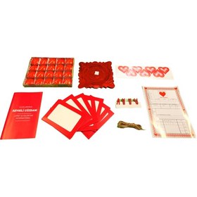 Resim Happyland Sevgililer Günü Seti-Yüzen Mum-Sevgili Cüzdanı-21 Kalp Sticker-Foto Banner-Aşk Tapusu-Metalize Süs 