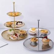 Resim 304 Paslanmaz Çelik Cupcake Rafı, 2 ve 3 Katlı Tatlı Sergi Rafı Hafif Lüks Metal Takı Saklama Rafı Masaüstü Depolama Eşyası, Paskalya, Düğün Sezonu Babalar Günü Anneler Günü Doğum Günü Mezuniyet Partisi Malzemeleri 