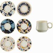 Resim Sandro Moreno 1453 Potpuri Yüzük Gold 12 Parça 6 Kişilik Kahve Fincan Takımı 90 ml 