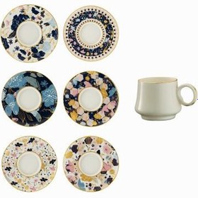 Resim Sandro Moreno 1453 Potpuri Yüzük Gold 12 Parça 6 Kişilik Kahve Fincan Takımı 90 ml 