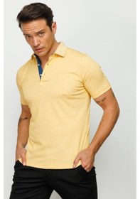 Resim Erkek Polo Yaka T-shirt Sarı Sarı 