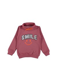 Resim Milenawear By Milena Kız Çocuk Smile Baskı Sweatshırt Nar Çiçeği 