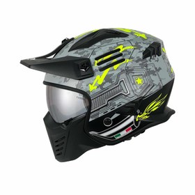 Resim Kask Fullface Tokyo X2 Trooper Sway Gri-Neon Yeşil M 