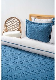 Resim Rivaistanbul Helen Petrol Mavi Çift Kişilik %100 Pamuklu Nevresimli Yatak Örtüsü - 7 Parça Çeyiz Seti 