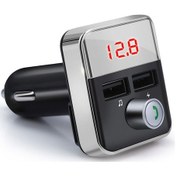 Resim Teltree Bt5.0 Araç Fm Transmitörü: İkili Usb Şarj, El-isimsiz Arama, Mp3 Çalar, Kayıpsız Ses, Gümüş 