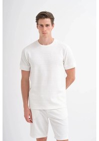 Resim Cazador Polo Yaka Regular Fit Örme Dokulu Tişört 4207 Ekru 