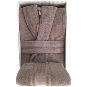 Resim Özdilek Colourist Şal Yaka Bornoz Kahve Xxl Çok Renkli 