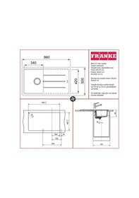 Resim Franke Bfg 611-86 Granit Eviye. Nero Siyah. 86 x 50 CM. Tek Hazne. Tezgah Üstü. Damlalıklı 