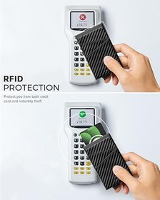 Resim Kart Tutucu, RFID/NFC Korumalı Deri ve Metal Kartlık, 5-9 Kart Kapasitel - Pembe 