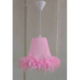 Resim Onay Pembe Kumaş Organze Sarma M-315 Yatak Odası Çocuk Odası Genç ve Bebek Odası Avize Aydınlatma Sarkıt 