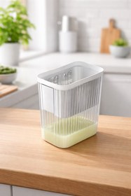 Resim KRN GLOBAL GROUP 2.2 Litre Kapaklı Yoğurt Süzme Aparatı – Süzme Yoğurt & Labne Yapma Kabı –Şeffaf Yoğurt Filtresi 