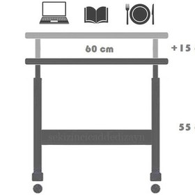 Resim Sekizincicaddedizayn Yükseklik Ayarlı Tekerli Laptop Sehpası Ceviz 