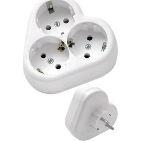 Resim Pratik Mağazam 3lü Yonca Golyat Topraklı Priz Çoğaltıcı Beyaz Renk 