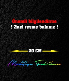 Resim Modifiye Fabrikası Kişiye Özel Ad Soyad İmza Sticker Folyo 20x3 Cm - Hologram - 
