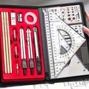 Resim 12+1 adet, Profesyonel Mühendislik Çizim Kiti, Mekanik ve Mimarlık Çizim Araçları, Öğrenciler ve Profesyoneller için Uygun, Mühendislik Araçları, 4 Mevsim Mevcut 