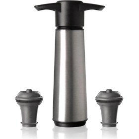 Resim Vacu Vin Şarap Vakum Seti Paslanmaz Çelik (1 Pompa 2 Tıpa) Kutulu 