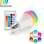 Resim Uzaktan Kumandalı 8W RGB LED Ampul, 16 Renk Değiştirme, E27 Tabanı, AC 175-265V - Oturma Odası, Yatak Odası ve Alışveriş Merkezleri için Akıllı Ev Dekoru, Yatak Odası Atmosfer Aydınlatması | Dinamik Işık Efektleri | Çok Renkli Aydınlatma 