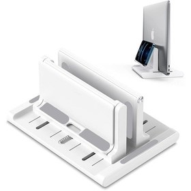 Resim Telefon Tutuculu Laptop Apple Uyumlu MacBook Dikey Stand-al4495 Beyaz 