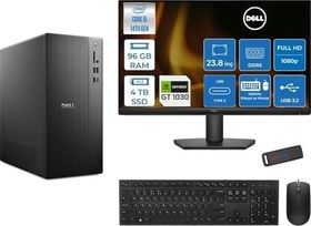 Resim Dell Tower ECT1250 Intel Core I5 14400 96GB Ddr5 4tb SSD 4GB/GT1030 23.8" Mon WIN11PRO Kurumsal Masaüstü Bilgisayar 1030ECT125014M23P28 + Zettausb 