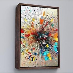 Resim Ahşap Çerçeveli Enerji Patlama İlüstirasyonu Tablo Altın 55 X 75, TTÇ.KNV7762FRM 