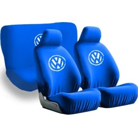 Resim Mirsepet Volkswagen Uyumlu Oto Servis Kılıfı Mavi Ön ve Arka 4 Parça Takım- Yıkanabilir 