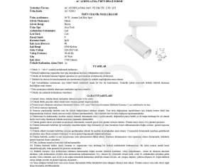 Resim AC Aydınlatma 20W Beyaz Ray Spot Armen 6500K Beyaz Işık 