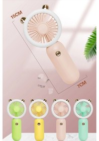 Resim TechnoSmart Mini El Fanı Usb Şarjlı Led Işıklı Taşınabilir Ergonomik Tasarımlı 