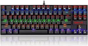 Resim Redragon K552-KR Kumara Red Switch Rainbow TKL TR Q Mekanik Siyah Kablolu Gaming (Oyuncu) Klavye 