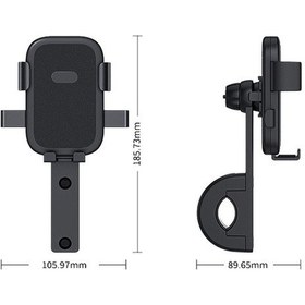 Resim Wholesale00 Q1 Motosiklet Telefon Tutucu Metal Ayna Bisiklet Braketi Gidon Gümüş 