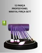 Resim Ronanna 12’li Makyaj Fırça Seti Fondöten Allık Far Karıştırma İçin Tam Uyumlu 