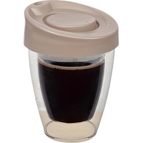 Resim Qniay Çift Cidarlı Espresso Kahve Bardağı Kapaklı El Yakmaz Bardak Americano Latte Coffe Çay 