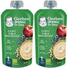 Resim Gerber Organic Yulaflı Elma Ve Yaban Mersini Püresi 110g X 2 Ad PKT.GERBER.026 