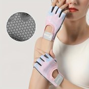 Resim Yeni Yükseltilmiş Silikon Tutma Pedleri, Kaymaz Palm Katmanı, Fitness ve Spor Eldivenleri - Siyah ve Pembe Naylon Karışımı, Çekme Kapatma, Elde Yıkan, Evrensel Uygunluk, Spor Eldivenleri|Ergonomik Tasarım|Naylon Karışımı Eldivenler 