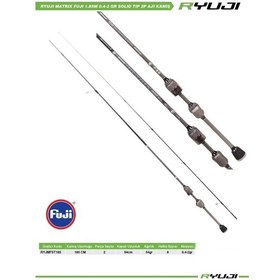 Resim Ryuji Matrix Fuji 185cm 0.4-2gr Solid Tip 2 Parça Aji Kamış 