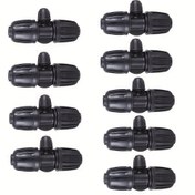 Resim 8 adet 1/2 İnç'ten 1/4 İnçe Boru Sulama Bağlantı Elemanları için (1/2 ''ID x 0.60''-0.63'' OD) 16mm Damla Borusu, Kilitli Dikenli Tee Bağlayıcılar 