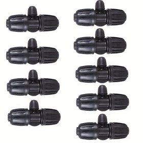 Resim 8 adet 1/2 İnç'ten 1/4 İnçe Boru Sulama Bağlantı Elemanları için (1/2 ''ID x 0.60''-0.63'' OD) 16mm Damla Borusu, Kilitli Dikenli Tee Bağlayıcılar 