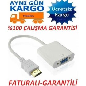 Resim HDMI TO VGA KABLOSU ÇEVİRİCİ DÖNÜŞTÜRÜCÜ GÖRÜNTÜ ADAPTOR LAPTOP MONİTÖRE PROJEKSİYON TV ÇEVİR 
