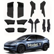 Resim For Tesla Model Y Juniper 2025 Araba Kapı Düzlüğü Koruyucu Seti - Felt İç Mekan Koruma Kiti, Yan Koruyucular, Vites Değiştirme ve El Fren Kapağı, Vites Değiştirme Kapağı | Şık Koruyucu | Dokulu Yüzey, Araba Süsleri 