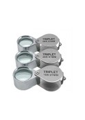 Resim Eğlenceli Canlı Metal Takı Büyüteç Kuyumcular Göz Aracı Mücevherat Katlanır Büyüteç Cam Lens Büyüteç Üçlü Cam Takı Elmas 